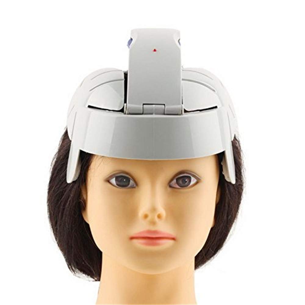 Masseur De Tête Électrique Massage Du Cerveau Casque Cuir Chevelu Relax Points D'acupuncture Gris Avec Taille Ajustable Et 8 Modes Pour Le Stress Détendre Le Métabolisme Qualité Du Sommeil