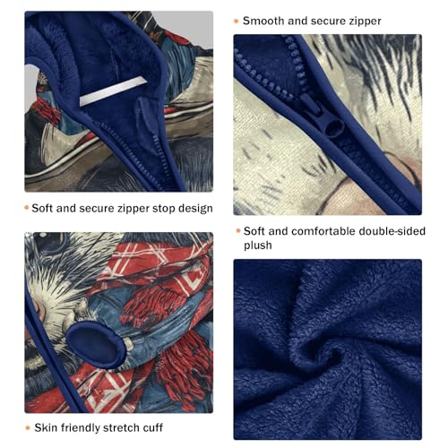 Autumn Opossum Toddler Fleece Jacket Girl Boys Hooded Fleece Jacket Coat Warm Outwear Zip-up 3-10T3