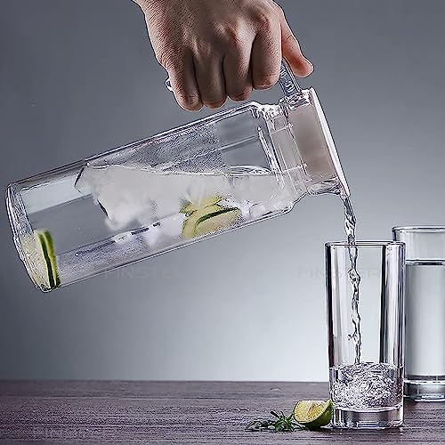 Image of Premium Water and Juice Glasses and Jug Set Combo [6 Piece Glass 350ML & 1 Piece Jug 1 Liter] Transparent Pitcher Set for Dining Table, Home & Restaurant,Party (MTS - 14)