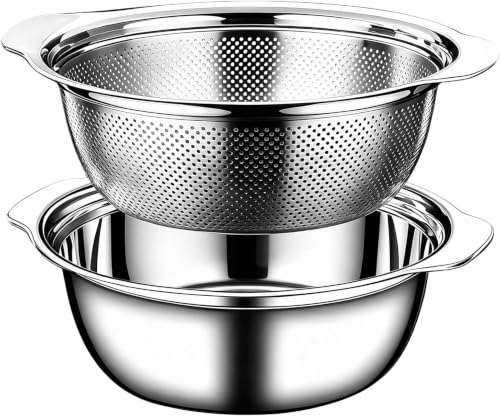 Colander for Kitchen, 1.5 QT Stainless Steel Strainer, Rice Strainer Bowl - image 1