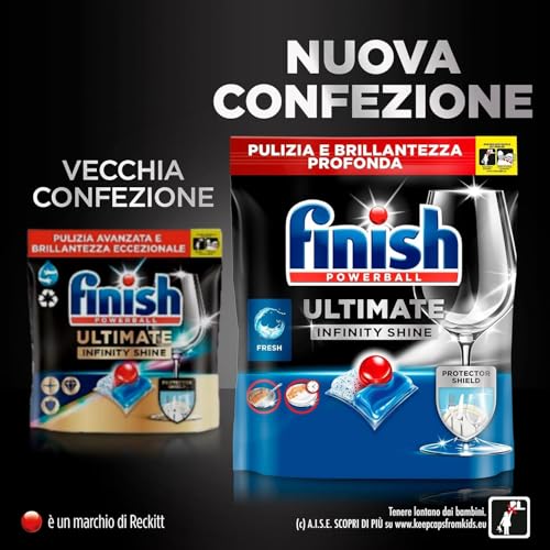 Finish Ultimate Infinity Shine Pastiglie Lavastoviglie, 160 Capsule Lavastoviglie al Limone, Pastiglie per Lavastoviglie contro lo Sporco e i Residui Incrostati - Immagine 5