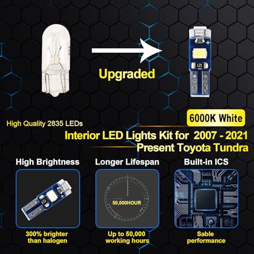 Kit de luces interiores LED para Toyota Tundra miniatura 4
