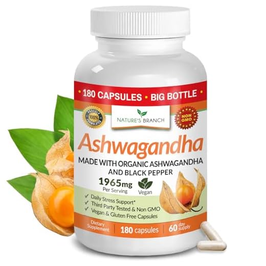 Organic Ashwagandha with Black Pepper - 180 Capsules - 1950mg Maximum Strength for Stress and Mood Support, Sleep, Thyroid, Energy, Hair Pure Root Extract Powder - Vegan Supplements for Men and Women