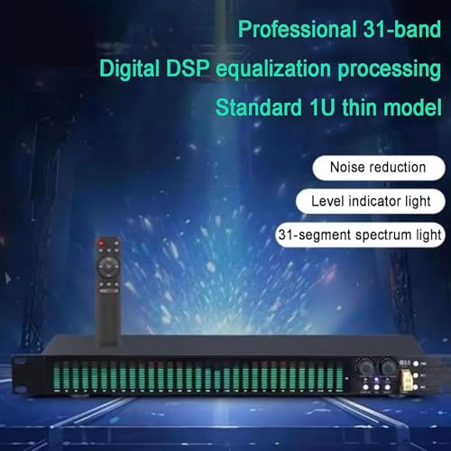 Ecualizador Digital Estéreo de 31 Bandas, con 21 Efectos Preestablecidos y Reducción Automática de Ruido, Ajuste de Graves/Medios/Agudos para Audio Doméstico miniatura 2
