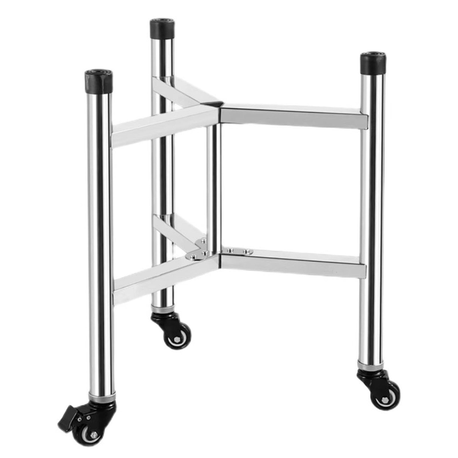 Carrello portavaso in acciaio inox resistente con ruote, per ristoranti, cucine, hotel e garage