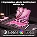 Uminy iPad Keyboard Case for iPad 10th Gen (2022) & 11th (A16, 2025), Magic Wireless Keyboard with Trackpad 7 Color Backlit, 360° Rotating Stand Transparent Protective Cover with Pencil Holder (Pink)