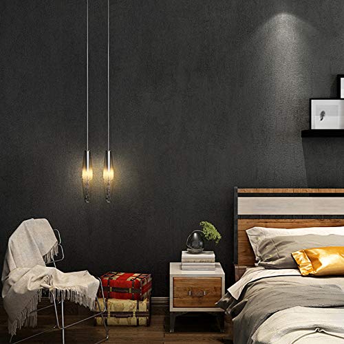 Papier Peint Noir Intissé Cacher Défauts Mur Salon Sans Raccord Chambre Adulte
