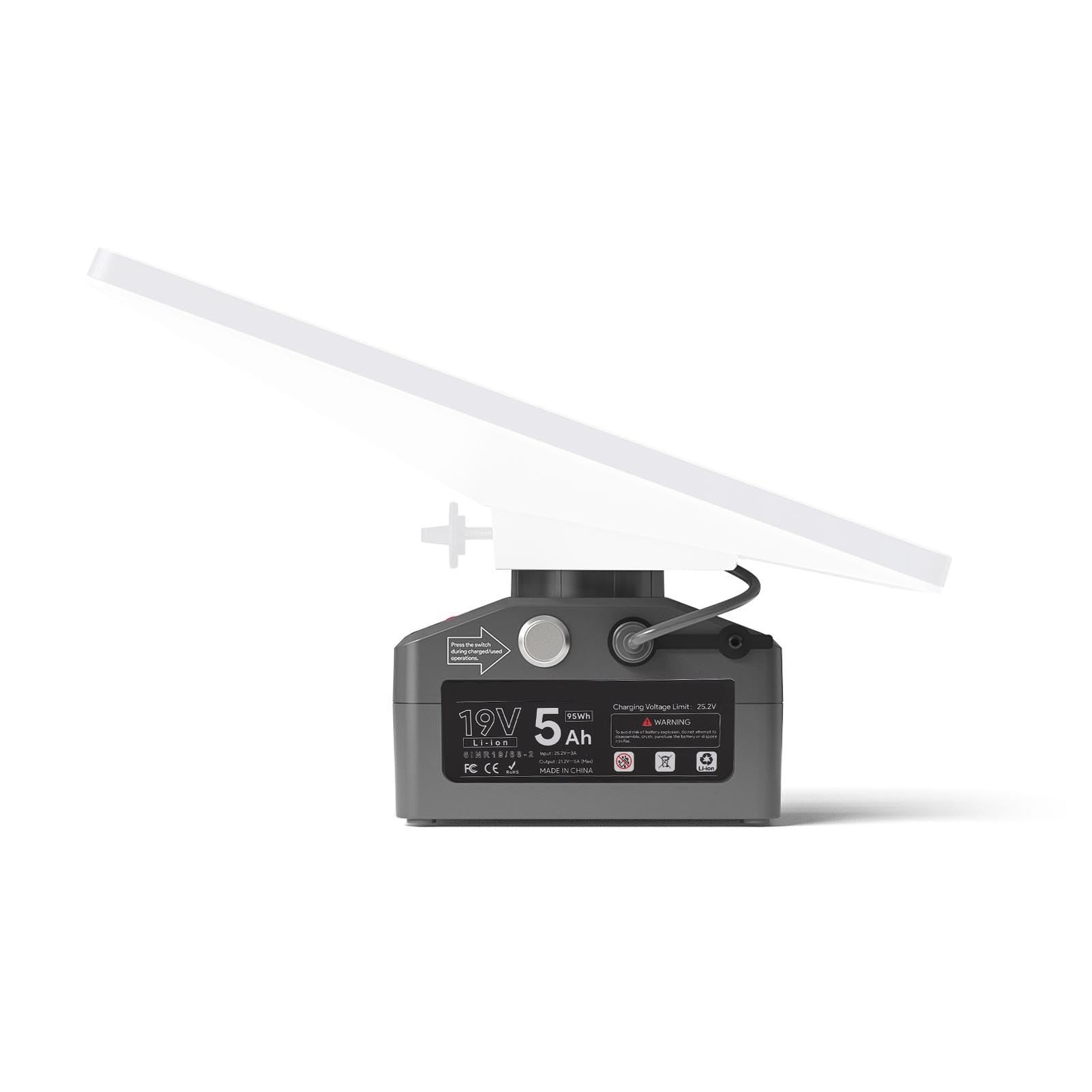Fafeicy Alimentazione Satellitare Ricaricabile Adatto per Mini Batteria di Alimentazione Portatile 5 Ah con Kit di Montaggio e Adattatore per la Rete Campeggio All'aperto (Plug dell'UE 100-240 V.)