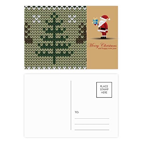 Cartes postales en tricot de sapin de Noël marron lot de 20 pour vœux réussis