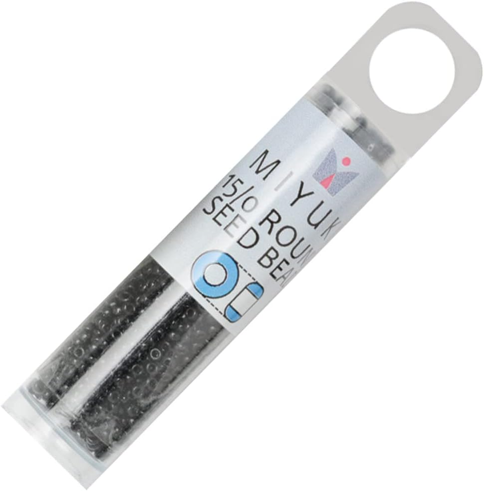 Miyuki Round Seed Bead Size 15/0 8.2g Opaque Black