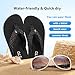 STQ Womens Orthopedic Filp Flops for Travelling Summer Shoes Pool Casual Sandals Starlight Black US 6