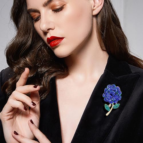 Image of Rhinestone Flower Pin Camellia Drop Oil Brooch Big Large Rose Bouquet Brooch Pin Pearl Daisy Peony Brooch Lapel Pins Elegant Clothing Hat Bag Skirt Accessories for Women