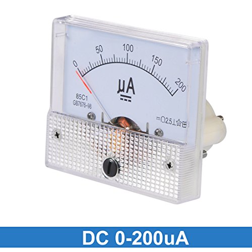 Image of uxcell Analog Current Panel Meter DC 0-200uA 5uA Scale 85C1 Ammeter for Circuit Testing Charging Battery Ampere Tester Gauge Pack of 1