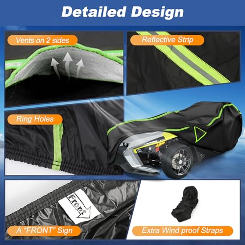 QUNSUNUS Cover for Polaris Slingshot 2015-2026, Waterproof Slingshot Cover with Air Vent, All Weather Cover with Straps and Elastic Edges for Wind, Sun, UV and Dust Protection by Q QUNSUNUS - Used condition - Image 2