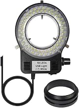 JOEBO Microscope Kit USB 144 Adjustable LED Ring Light for Trinocular Stereo Microscope Digital Camera Repair Tools Microscope Lens Adapters(64 LED Power Adapter)