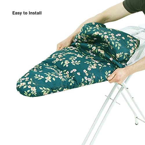 Ironing Board Cover And Pad Standard Size 15 X 54,3 Pairs Of Hook And Loop Fastener Straps,Elastic Edges,2 Layers Ironing Board Cover With Thick Padding (D Pattern) #TOP3