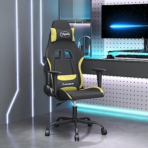 Sedia da Gaming Nero e Verde Chiaro in Tessuto - Sedia gaming - Immagine 1
