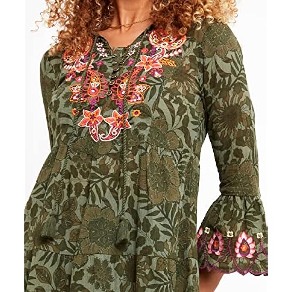 Joe Browns Vestido Tipo Túnica de Manga Acampanada con Borlas Bordadas Mujer