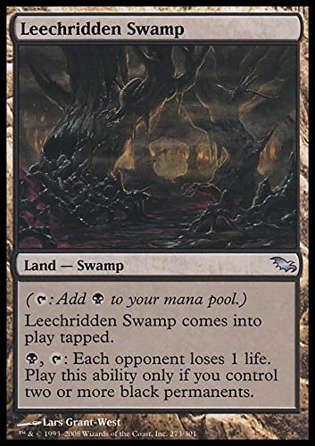 Magic The Gathering - Leechridden Swamp - Shadowmoor - Black Land Card - 1 Count
