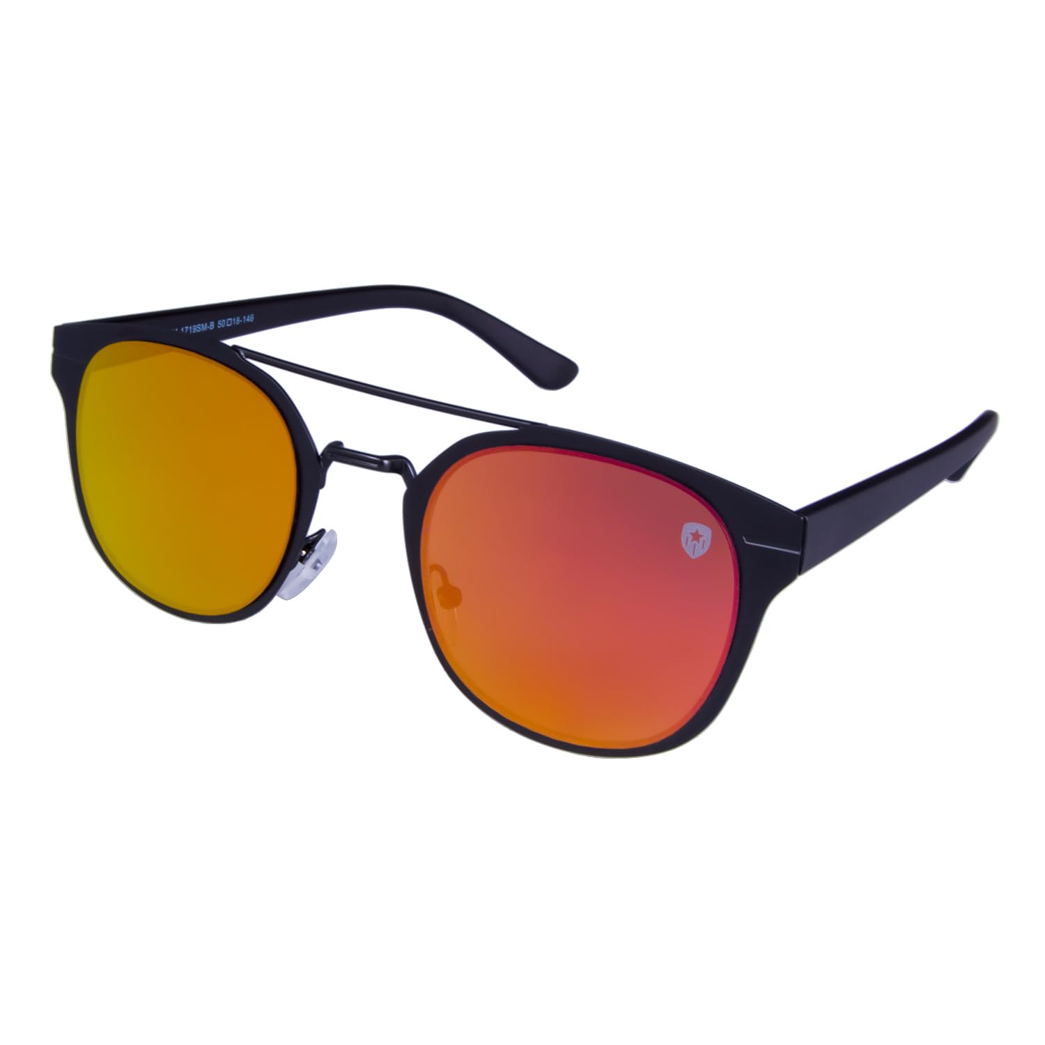 Tom Martin Men Round Sunglasses Orange Frame Orange Lens (Medium) - Sunglasses, 1 Case, 1 Pouch, 1 Cleaning Cloth, 1 Warra...