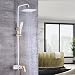 Produktbild QHENS Duschsystem Weiß Gold Luxus Mit Armatur Regendusche, Duscharmatur Regendusche Wand Unterputz Modern Mit Handbrause Duscharmatur, Duschset Brausegarnitur Höhenverstellbar