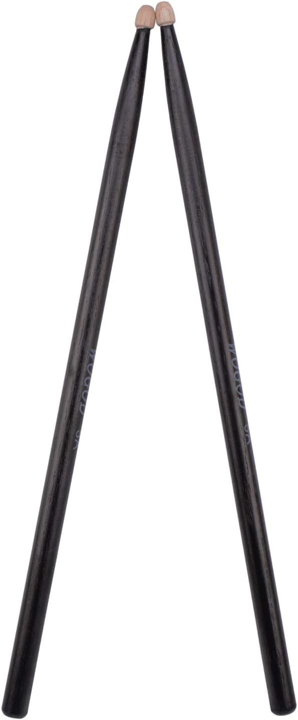Drum Sticks 5A Drumsticks Classic Black Wood Tip Drumsticks (Black Drum Sticks)