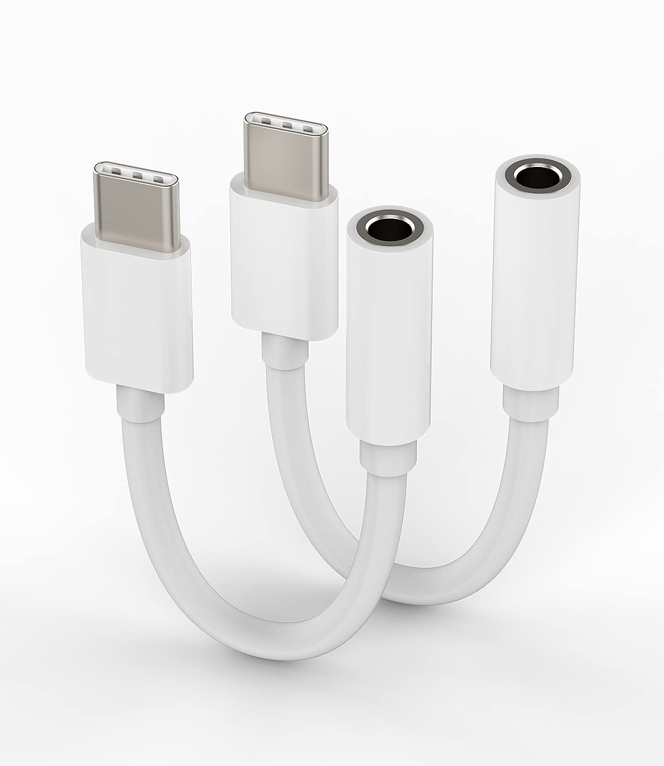 USB C 3.5mmイヤホンジャック変換アダプタ（2パック）オーディオタイプc DAC 変換器Type-c AUX ケーブル 接続スマホヘッドフォンマイクコネクタたいぷcいやほん プラグ タブレットじゃっくあだぷたーアダプター対応Sony xperia Huawei 適用Samsung LG Pixel Apple iPhone 15 Pro Max Plus iPad Air