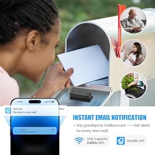 WiFi Mailbox Alert, Briidea 300ft Wireless Mailbox Alert for Delivered Mail with IP67 Waterproof - Real-Time Mail Delivery Notifications, Save Time with Remote Mailbox Monitoring, Black