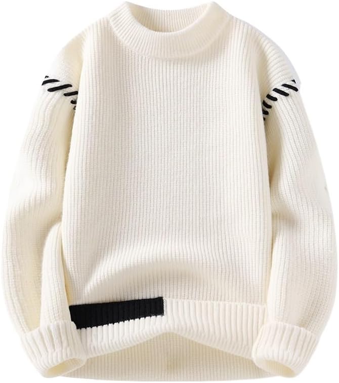 Men's Winter Casual Knitted Round Neck Sweater Oversized Loose Sweaters