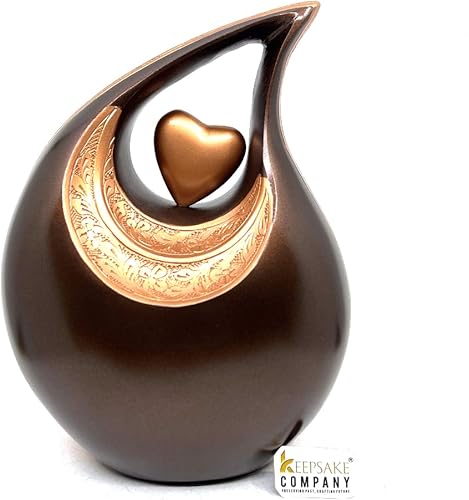 Miniatura 62 de Urna de corazón de lágrima dorada blanca para cenizas humanas Urnas de cremación para cenizas adultas Urna de ceniza funeraria para hombres