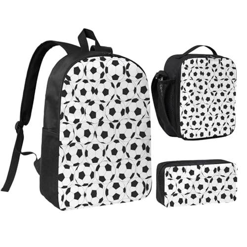 Sac à dos imprimé football 3 en 1 avec trousse et boîte à déjeuner