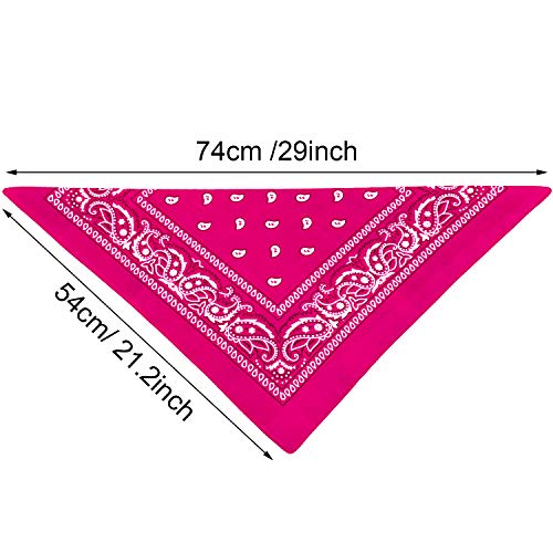 6 Pieces Paisley Bandanas Assorted Cowboy Bandanas Unisex Novelty Print Head Wrap Scarf Wristband For Adults And Kids (Yellow, Red, Rose Red, Orange, Light Blue, Green) #TOP5