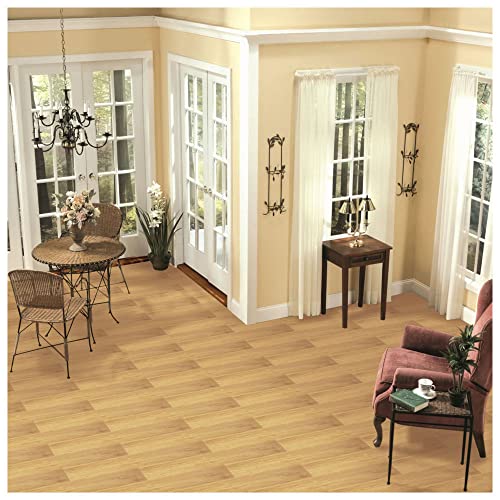 Tivoli II Self Adhesive Vinyl Floor Planks, 10 Pack - 6" x 36", Rustic Oak - Peel & Stick, DIY Flooring - Natural Wood Grain Feel for Kitchen, Dining Room & Bedrooms by Achim Home Decor by ACHIM - Image 2