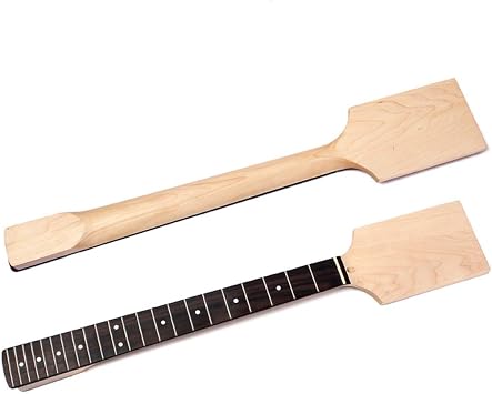 Unfinished Electric Guitar Neck, 25.5 Inch Maple with Rosewood Fretboard, 22 Fret Half Paddle Headstock Replacement Part