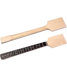 Unfinished Electric Guitar Neck, 25.5 Inch Maple with Rosewood Fretboard, 22 Fret Half Paddle Headstock Replacement Part