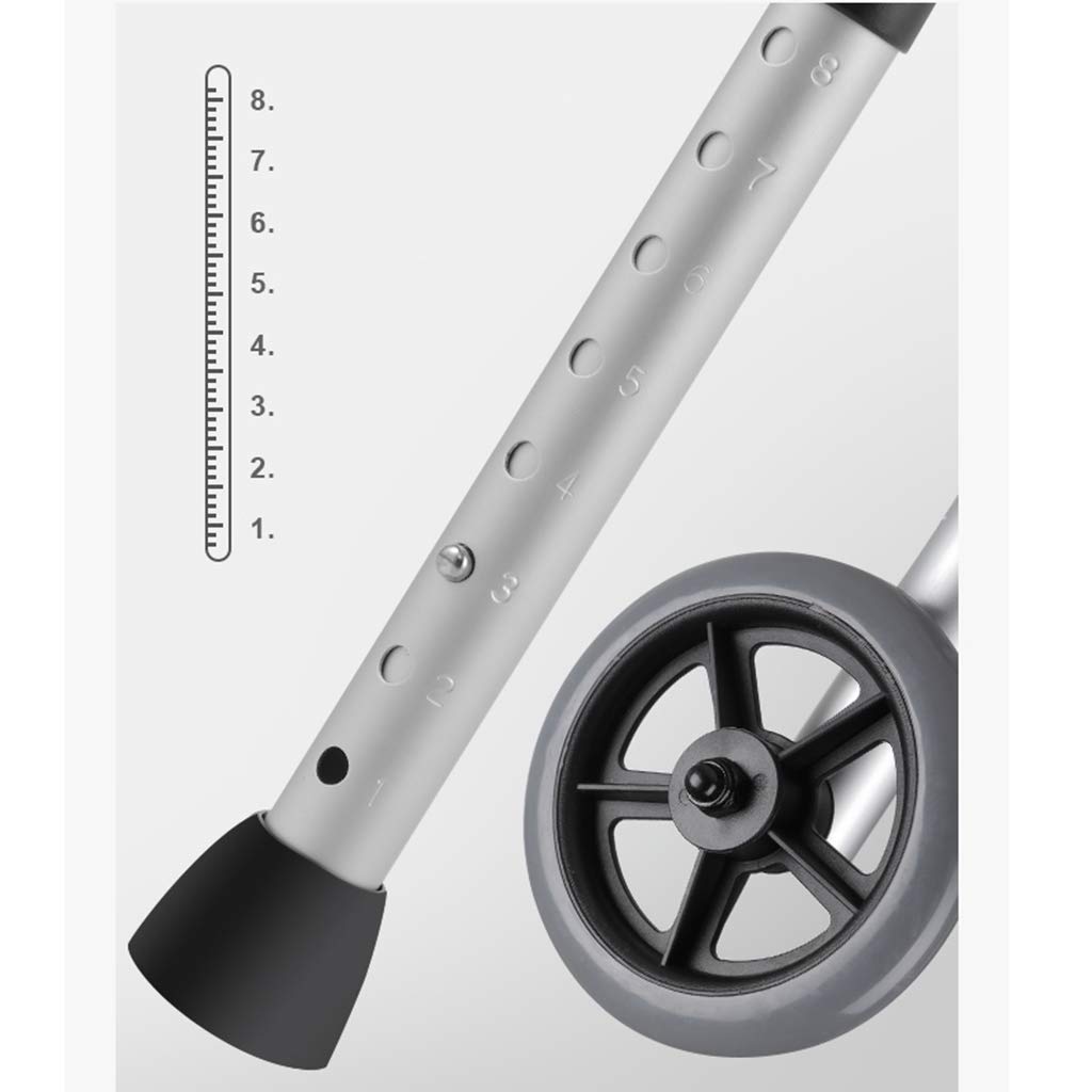 Cesta para caminar para personas mayores, estructura para caminar con asiento, cesta plegable ligera para personas mayores, altura ajustable, uso en interiores o exteriores, para c