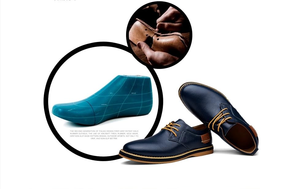 Men's Casual Leather Formal Classic Wingtip Oxford Shoes, Comfortable and Non-Slip Business Shoes, Suitable for Office and Driving2