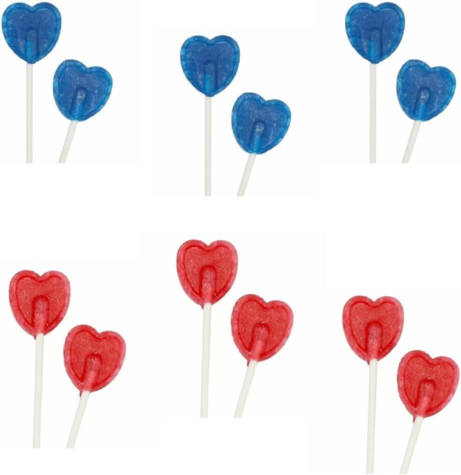 30 Heart Shaped Lollipops Red Cherry Flavoured Sweet Candy Lollies Ideal for Snack Cupboard Weddings Valentines Party Bag fillers haynesdiscount ltd (Red Cherry)