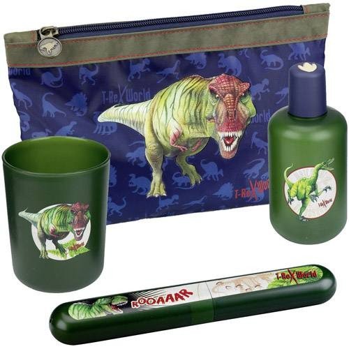 Juego de higiene Dental. Juego de Viaje Infantil. T-Rex Dino 4 Piezas Cover