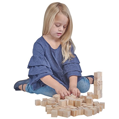 Wooden Cubes for Arts and Crafts – DIY - Photo Blocks - 1 Inch Unfinished Natural Wood Blocks – 100 Pieces – by Dragon Drew