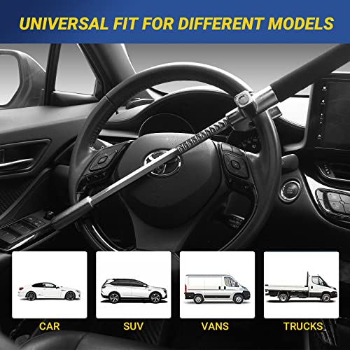 Opsoopi Steering Wheel Lock, Anti Theft Car Device, Car Club Universal Car Lock With Car Safety Hammer, Car Security Products (Black) #TOP1