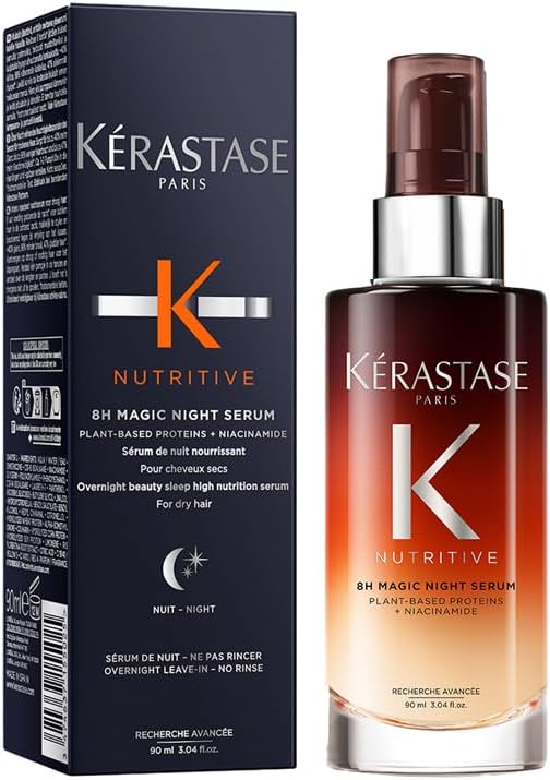 Kérastase Nutritive Nourishing Hair Serum with Niacinamide, Overnight Leave-In Treatment for Dry Hair, Lightweight and Non-Greasy, 8H Magic Night Serum