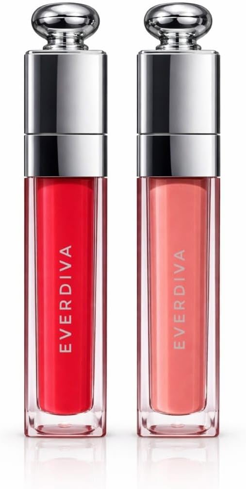 2-Piece Lip Gloss Set for Women | High-Shine Glossy Lip Color Combo | Red & Nude Shades | Non-Sticky, Hydrating & Long-Lasting Lip Gloss