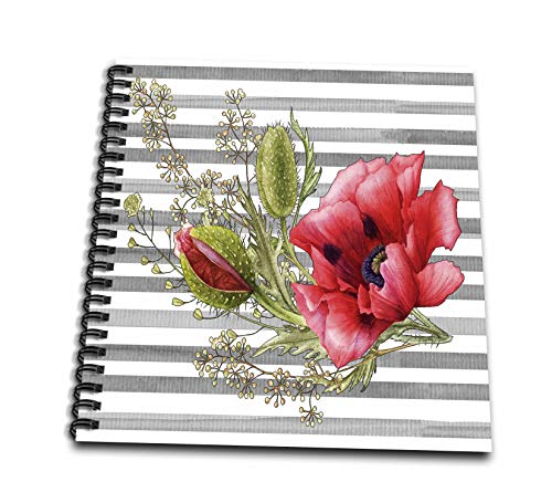 Livre souvenir coquelicot rouge aquarelle 3dRose pour ne plus oublier vos souvenirs