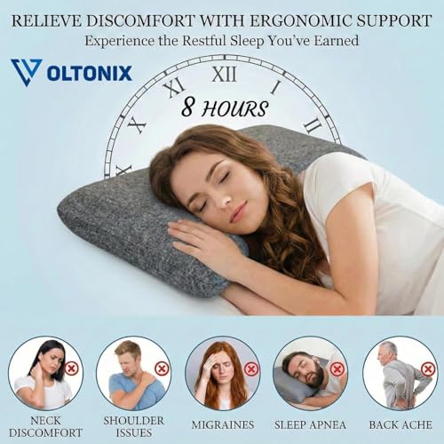 Image of Blairmore Memory Foam Pillow,nek Pillow,Orthopedic Memory Foam Pillows Supports Neck Pain and Shoulder Pain for Sleeping, Ergonomic Cervical Pillow (milange Grey)