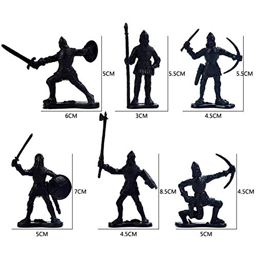 Lynkaye 60 Pcs Medieval Soldiers Military Figures Toy Ancient Roman Soldiers Figures Statues Middle Ages Army Infantry Archer Warriors Model #TOP3