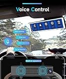 Rimoody Carplay Mirror Dash Cam Android Auto Wireless, 11.26" Touch Screen Rear View Mirror Backup Camera Front Dual Cameras Voice Control Loop Recording FM Transmitter Parking Assistance - Image 4