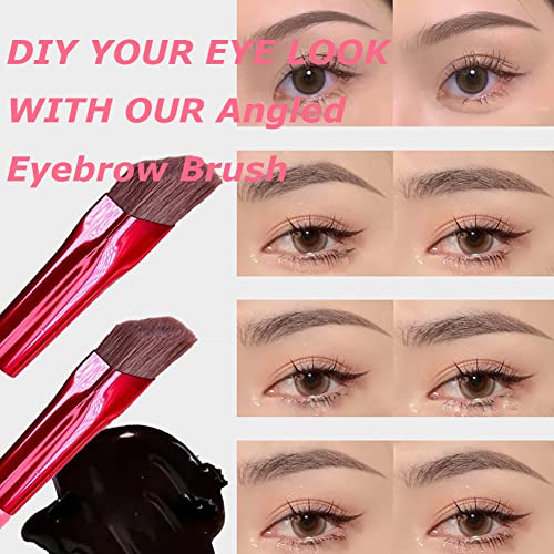 2023 Eyebrow Brush Brow Brushes Wild Eyebrow Brush Professional Three-Dimensional Concealer Makeup Brush Square Stereoscopic Painting For Hairline Eyebrow(1# Set) #TOP4