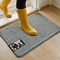 Gorilla Grip Original Indoor Durable Chenille Doormat, 24x17, Absorbent Machine Washable Inside Mats, Low-Profile Rug Doormats for Entry, Mud Room Mat, Back Door, High Traffic Areas, Gray