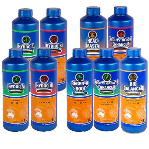 CX Horticulture Full Run Soil Nutrient Kit | Complete Feeding System for Soil & Soilless Grows | Base A & B + Root, Growth & Bloom Enhancers